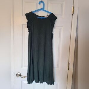 Elegant Black Dress with Ruffle Sleeves